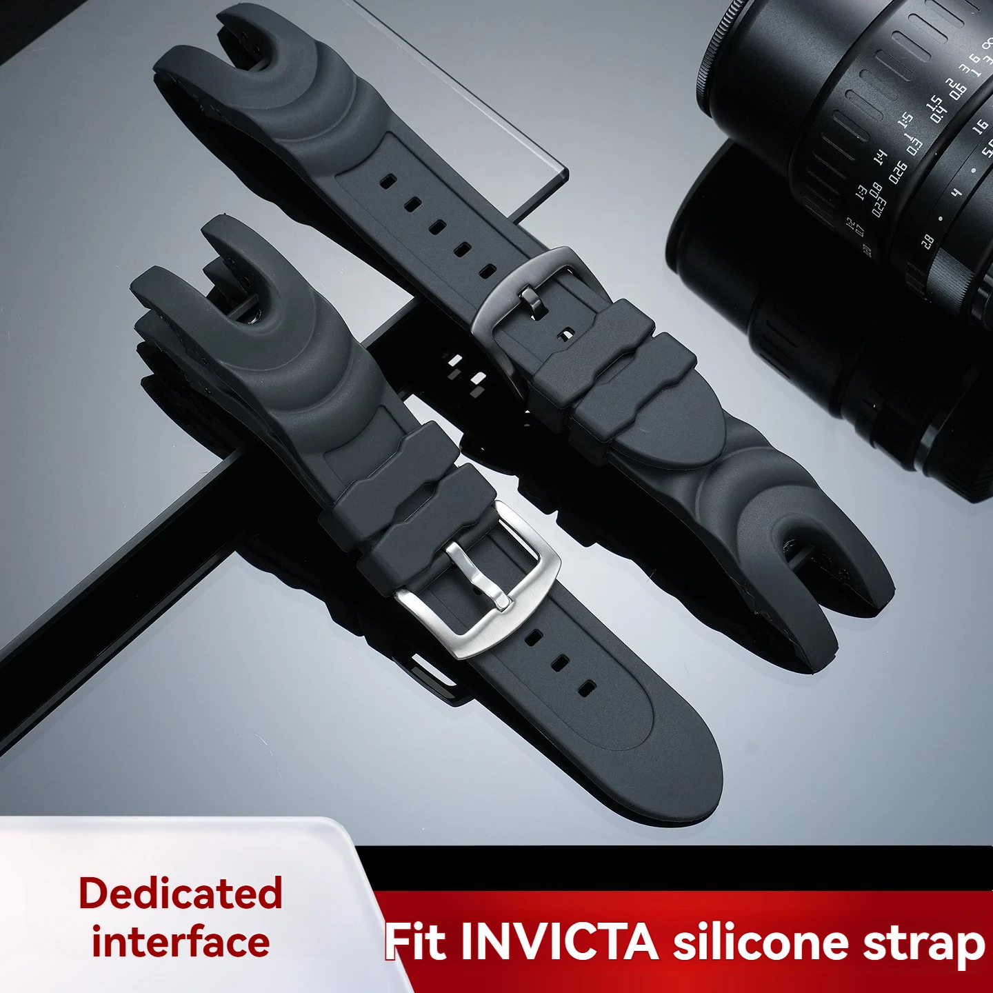 Correas de repuesto para relojes Invicta: Correas de silicona de la serie Anatomic Subaqua: Correas deportivas de caucho duraderas y resistentes al agua