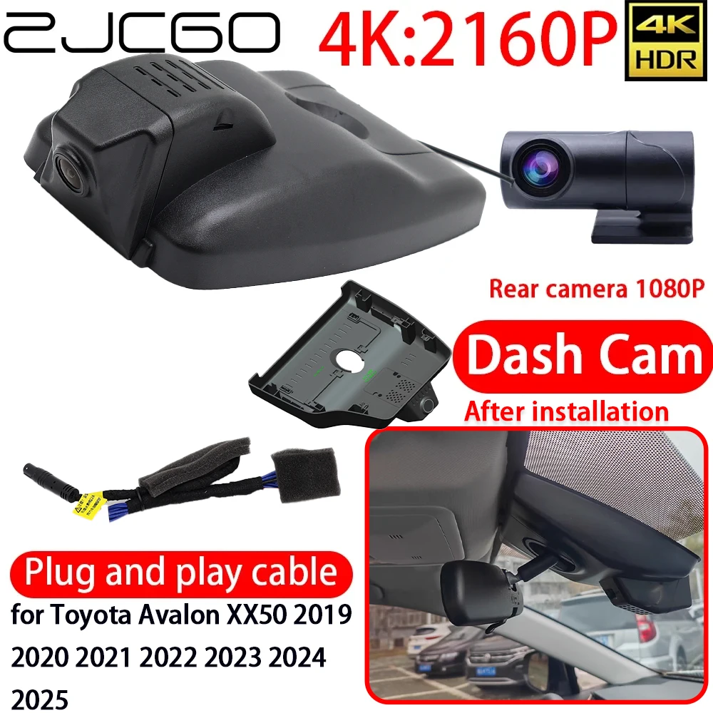 ZJCGO for Toyota Avalon XX50 2019 2020 2021 2022 2023 2024 2025 4K Car DVR Dash Cam Wifi Front Rear Lens Camera 24h Monitor
