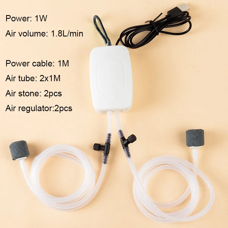 USB Charging Aquarium Oxygen Pump Practical Portable Exhaust Ultra Silent Air Compressor for Fish Tank Aquarium Accessories