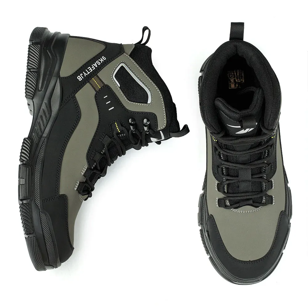 Motorcycle Boots Men's Motorcycle Shoes Motorbike Chopper Cruiser Touring Ankle Shoes Outdoor Men Hiking Boots Black