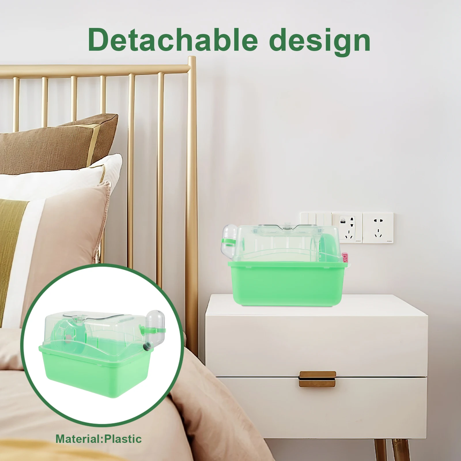 

Fully Transparent Sunroof Cage Hamster Rat Habitat Clear Plastic Large Detachable Water Bottles for Small