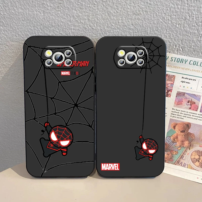 

Marvel SpiderMan Mini For Xiaomi Mi Poco F5 F4 F3 X6 X5 X4 X3 M6 M5 M5S M4 M3 C65 Pro GT NFC 5G Black TPU Phone Case