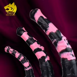 YOCY Long Horse Dildo Black Pink Silicone Anal Plug Fake Animal Penis Sex Toy For Women Men Masturbator