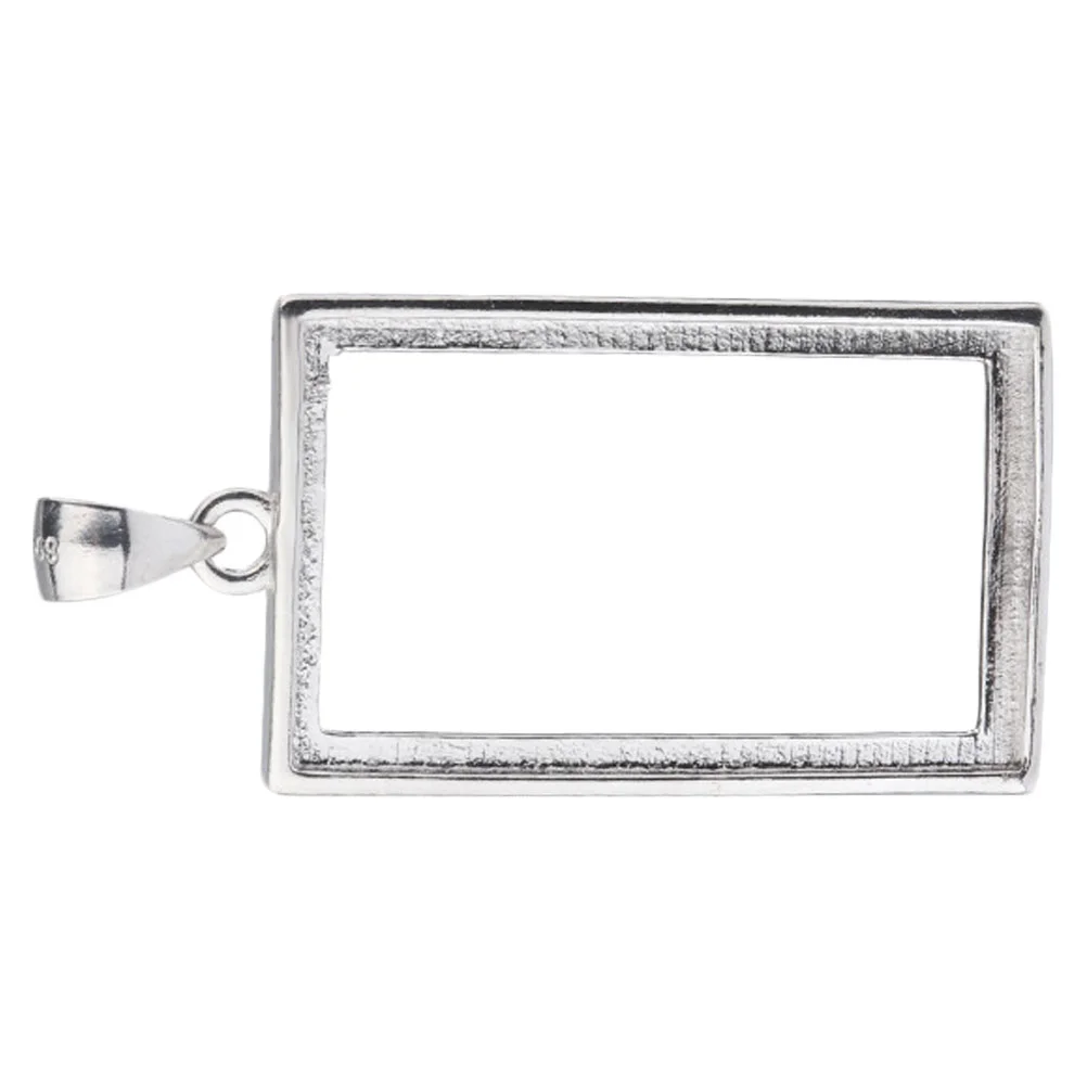 

Square Pendant Empty Holder Open Back Bezel Blank Frame Pendants Accessories Charms Silver