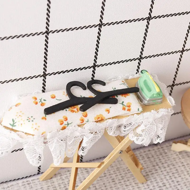 10Pcs Dollhouse 1/12 Furniture Toy Wooden White/Black Doll Clothes Rack Cosplay Mini Cloth Organizer Gift Miniature Model