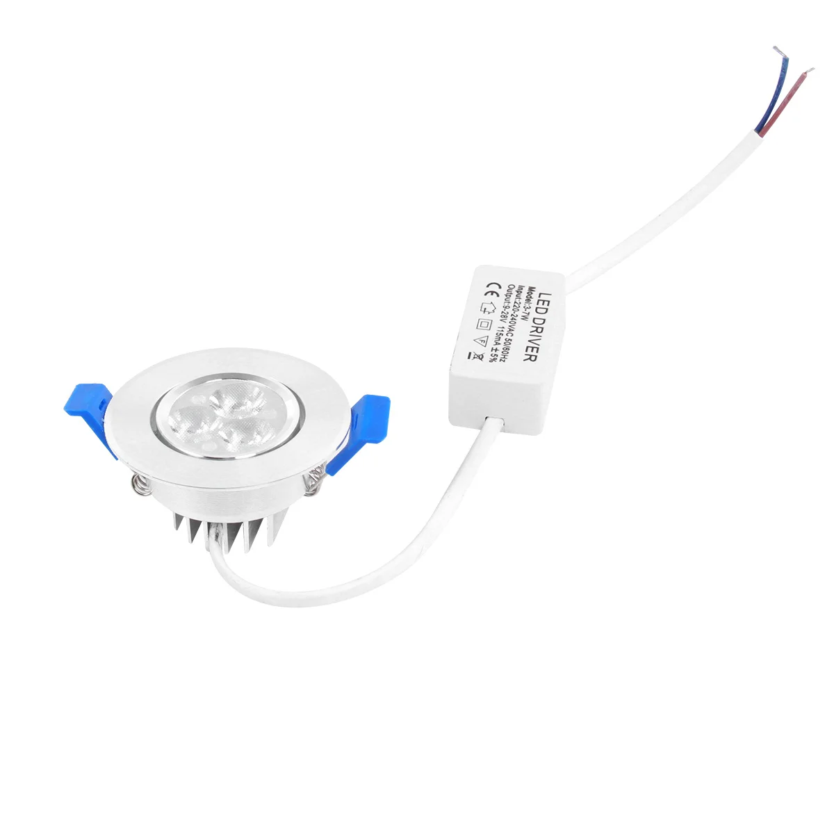 

3W 3 LED Recessed Ceiling Spotlight Adjustable Angle Premium Material Indoor Showcase Counter Light White Ceiling Spotlight