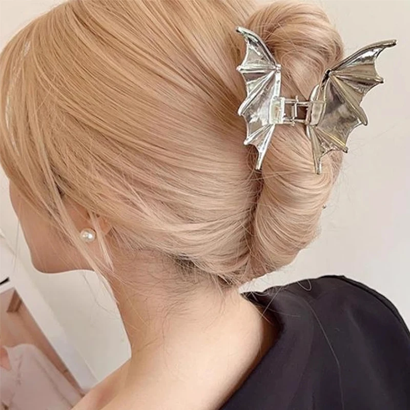 

2024 NEW Halloween Spider Skeleton Hair Claw Clips for Women Jewelry Accessories Black Silver Gold Large Barrette Party Headwear