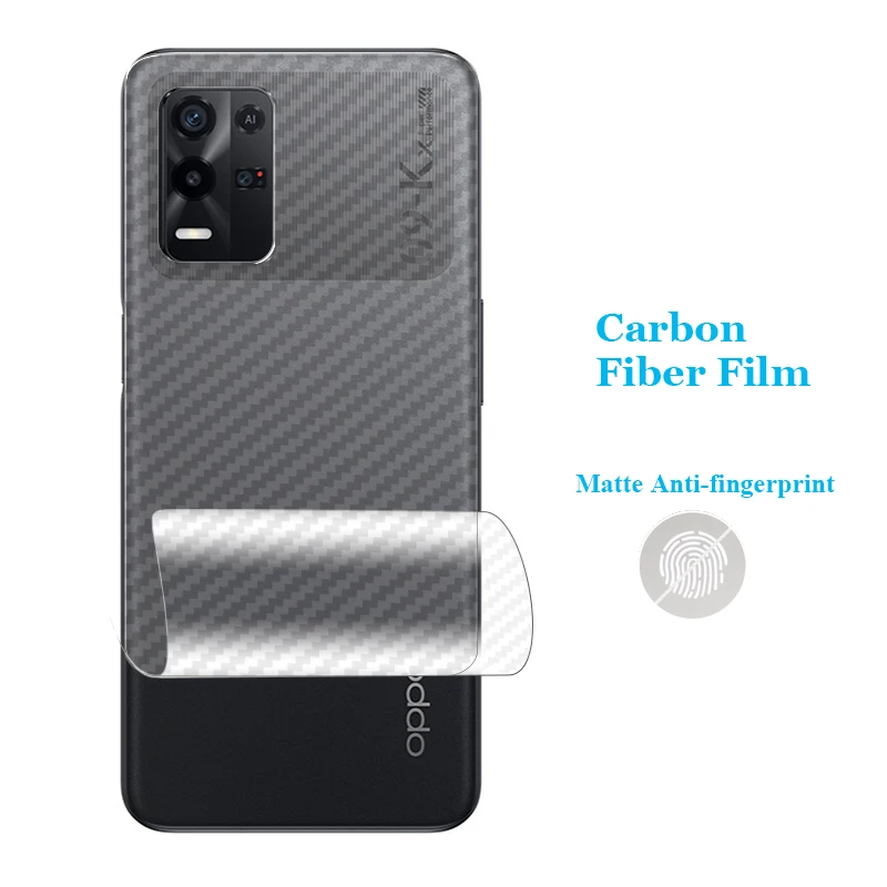 For OPPO K9 K9s K1 K3 K5 K7 Pro 5G Durable 3D Anti-fingerprint Carbon Fiber Back Film Rear Screen Protector (Not Tempered Glass)