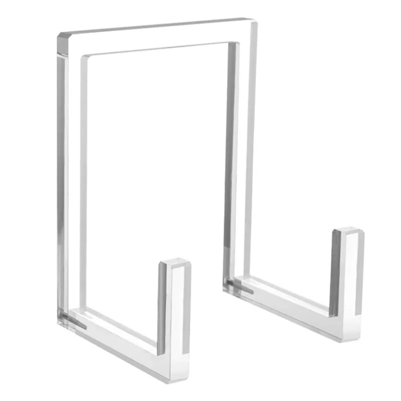 

New-Plate Stand For Display, Clear Acrylic Square Holder Stand Tabletop Picture Frame Stand Easel For Book,