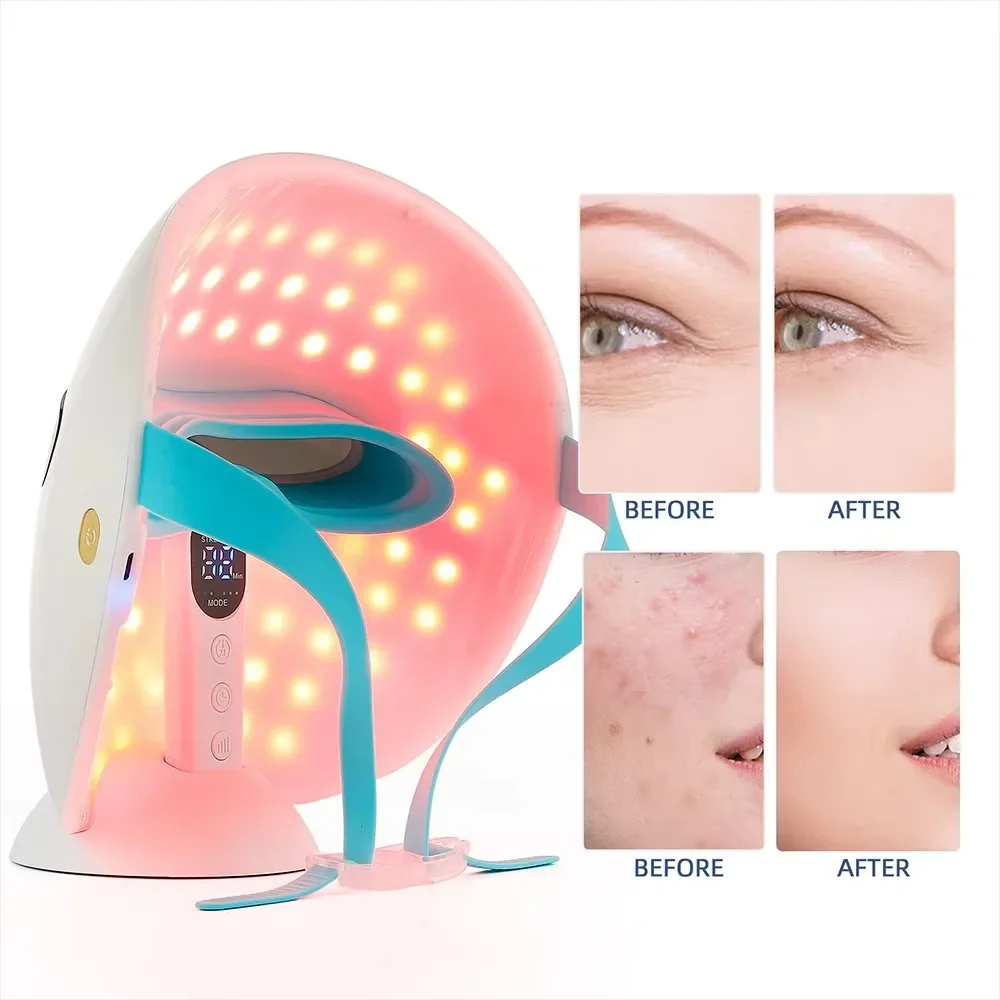 Mascarilla Facial Led para el cuidado de la piel, máscara Facial antienvejecimiento con luz de fototerapia de 7 colores, recargable, Lifting, blanqueamiento, dispositivo de belleza, 2024