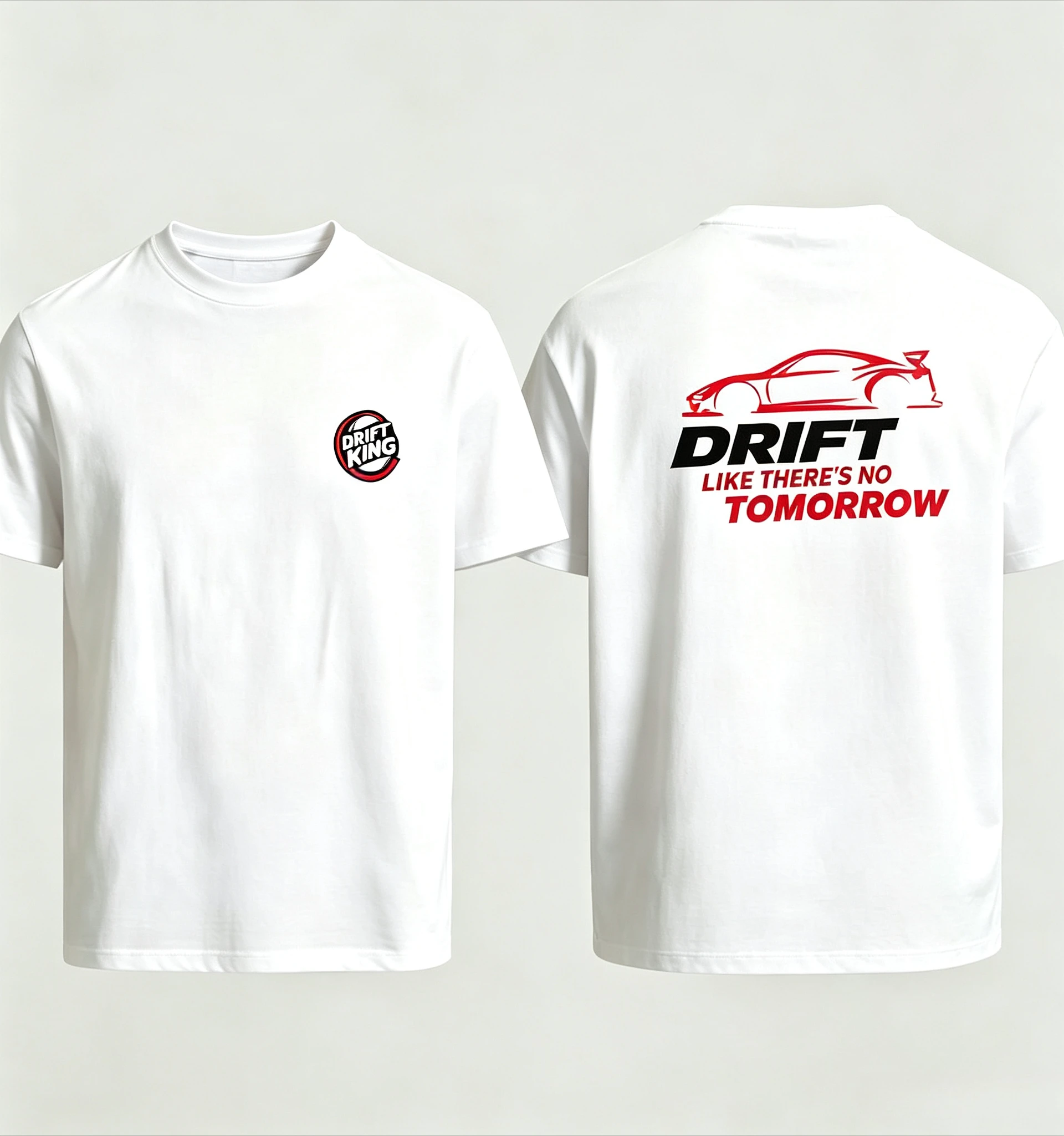 2026 Vintage T-Shirt Drift Sports Car Line Graphic Unisex Tee Couples Matching Crew Neck Front Back Print Auto Racing Streetwear