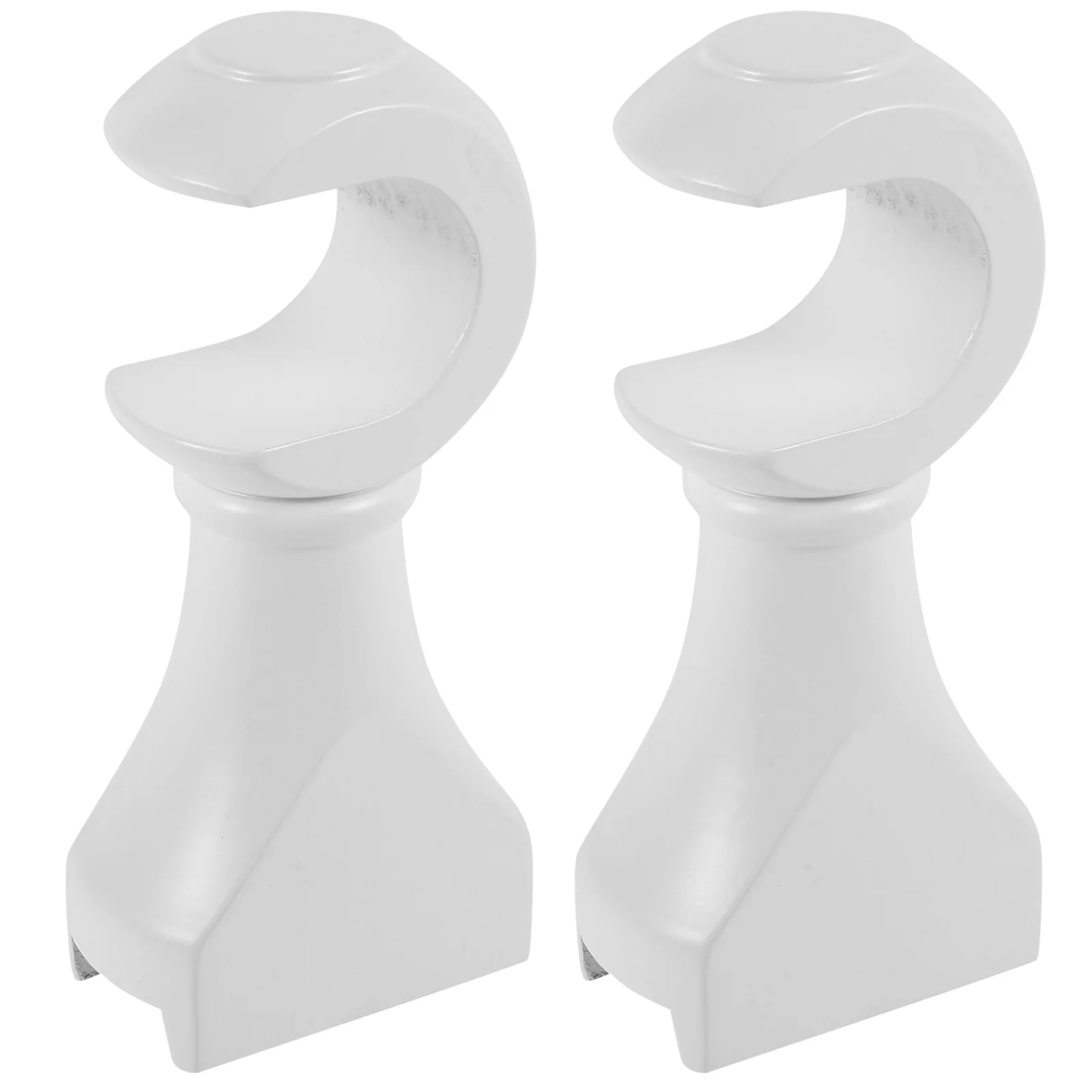 

2pcs Wood Curtain Rod Brackets 28Mm Wall Mounting Support Holder For Closet Bathroom Balcony No Drill Needed White