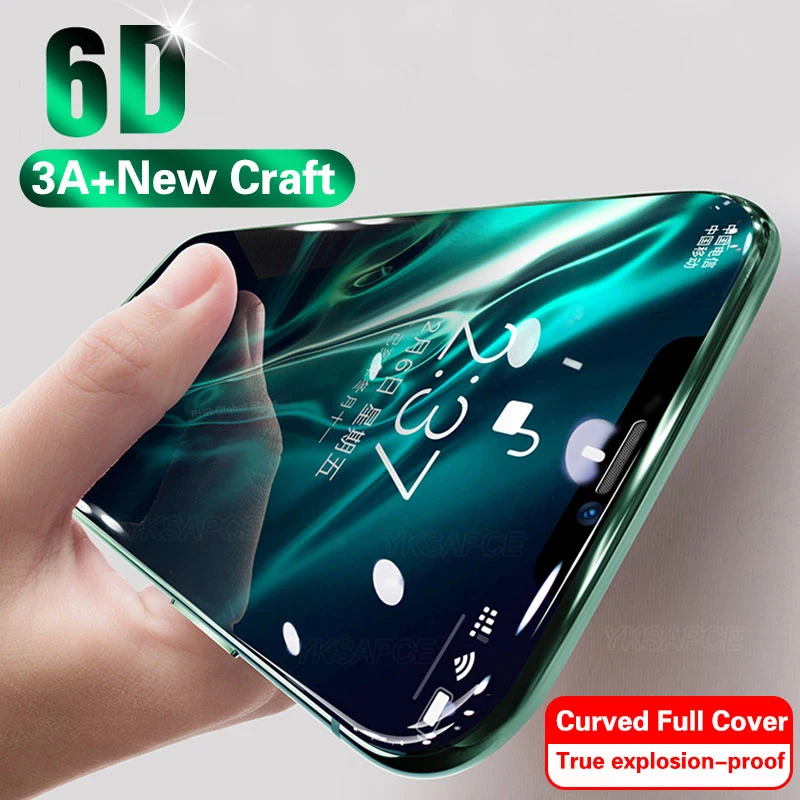 1-2Pcs 5D Curved 9H Tempered Glass For iPhone X XR XS 11 12 13 Mini 14 15 Pro Max 6 7 8 Plus SE 2020 Full Cover Screen Protector