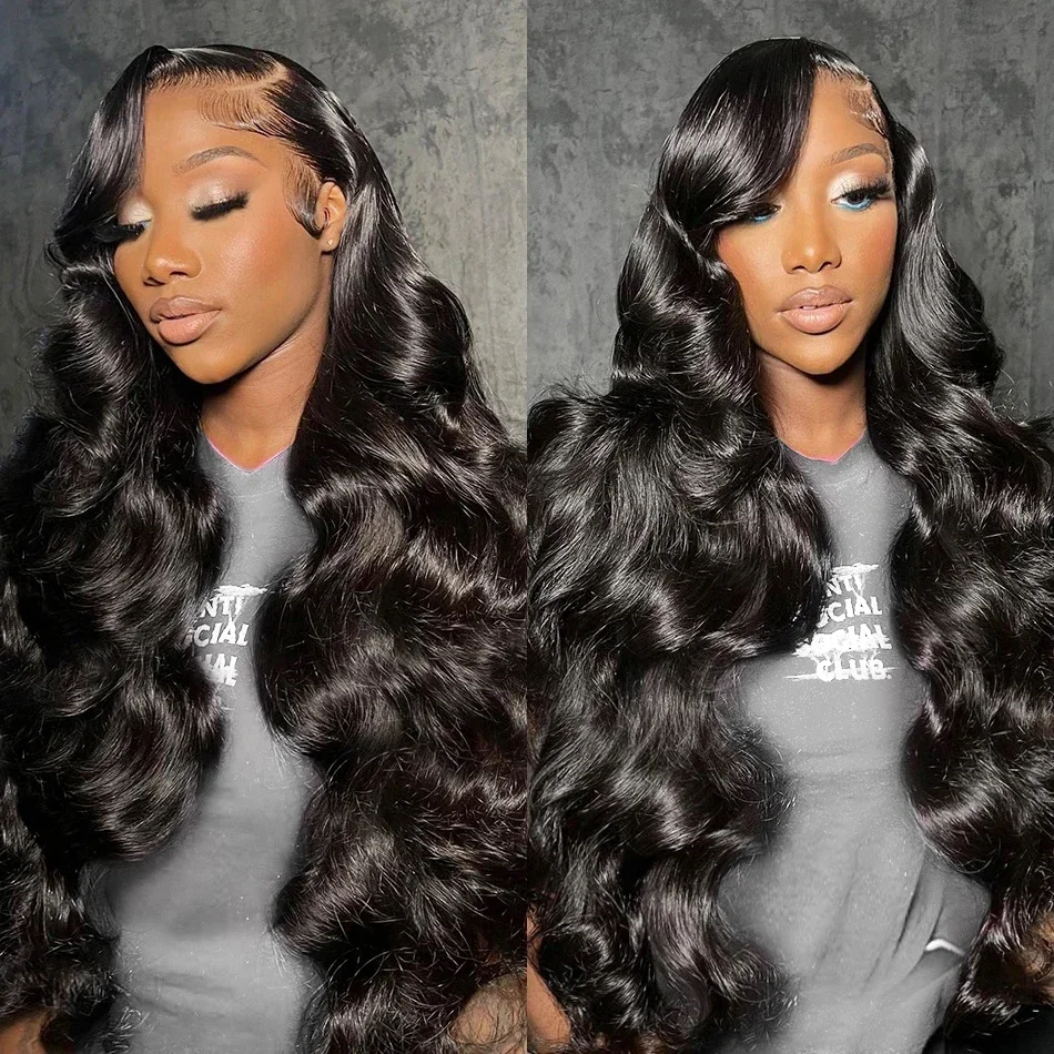 Brazilian 28 30 Inch Water Wave 13x6 HD Transparent Body Wave Lace Frontal Wigs 13x4 Front Human Hair Wig For Women 220 Density