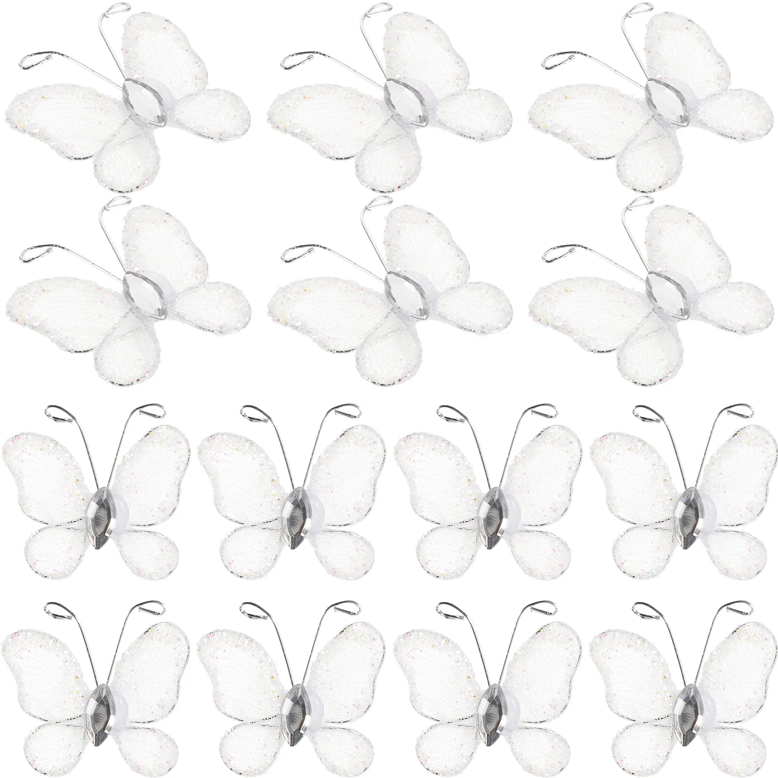 

50pcs Mesh Butterfly Decoration Pink Glitter Wired 3x3cm Craft Wedding Favors DIY Sewing Material Embellishment Supplies