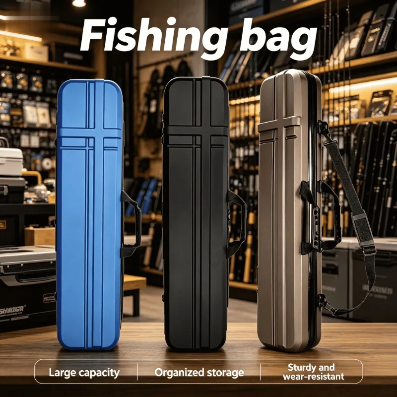 

Multi Functional Fishing Rod Bag Ultra Light Hard Shell Storage Case Hand Held Fishing Gear Bag Portable Travel Saltwater Ready