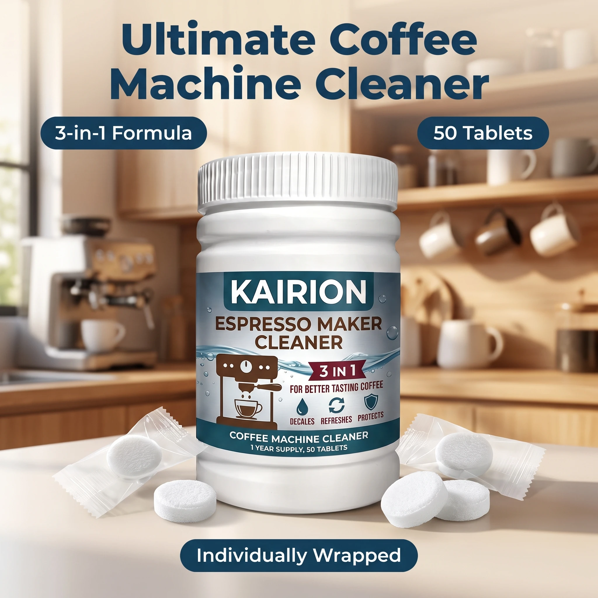50 Coffee Machine Cleaning Tablets Remove Scale and Grease, Clean the Water Tank and Brewing Head