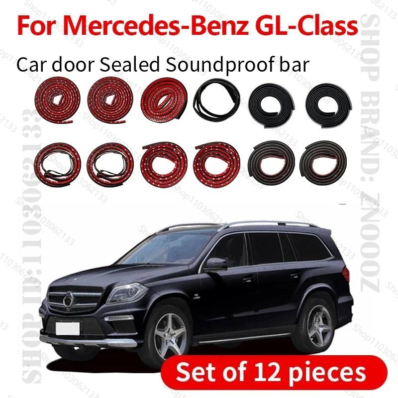 Car Door Seal Strip Rubber Double Layer Sealing Protector Soundproof Strip Dustproof Seal Strip 12PCS For Mercedes-Benz GL-Class