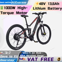 Eu Warehouse Stock 1000w 27.5 Inch Electric Mountain E Bike Mtb Fully E-bike 1000w Full Suspension Electric Bike Mountain Ebike
