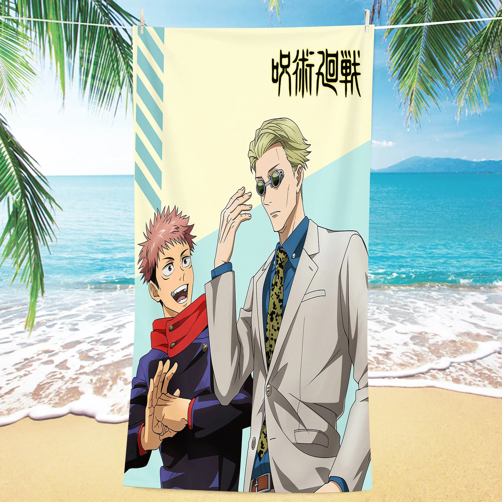 Jujutsu Kaisen Beach Towel Anime 3D Print Microfiber Quick Dry Towel Soft Absorbent Bath Towel for Swimming Pool Travel Gym