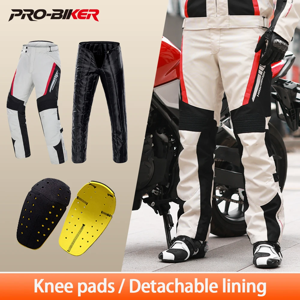 

Men's Motorcycle Pants Wear-Resistant Outdoor Motocross Riding Pants Warm Windproof Motorbike Pants With Protective Gear M-3XL