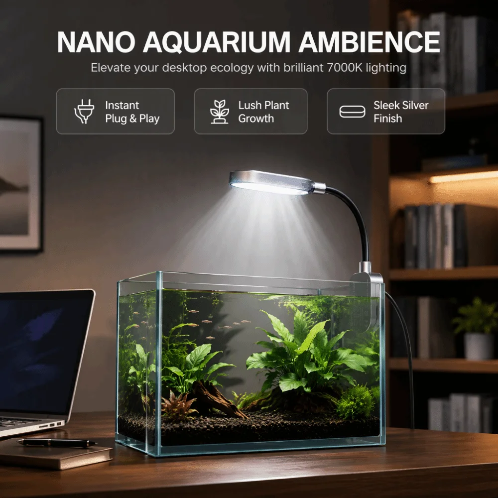 LED Clip Light Full Spectrum Aquarium Light Mini USB Clip On Light UVA Spectrum Energy Saving Water Grass Light Desktop