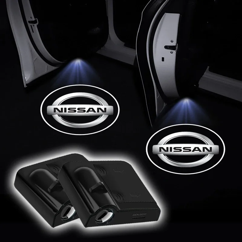 Car Door Welcome Laser Led Projector Logo Light Wireless Car Accessories for Nissan X-trail Qashqai Note Juke Sentra Patrol