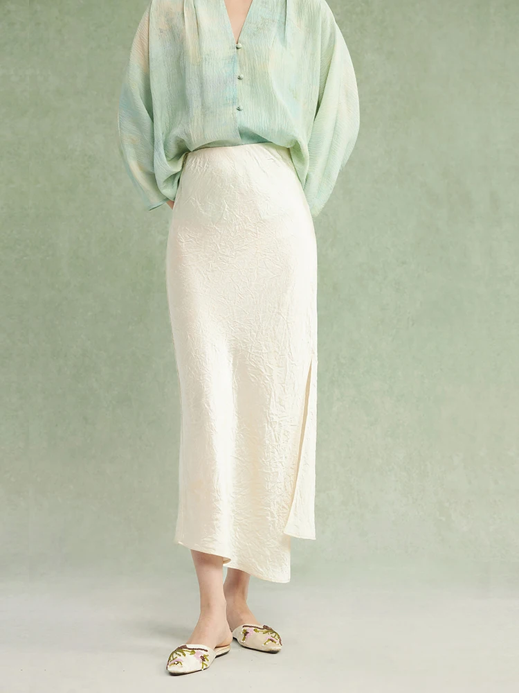 

Новая китайская винтажная юбка из ацетата с золотой вышивкой, приталенная, плиссированная, средней длины, женская юбка в стиле Ханьфу