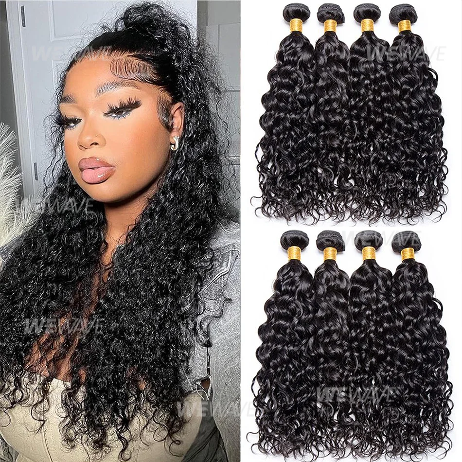 

1/3/4 шт. вьющиеся парики, пучки человеческих волос, пучки глубоких волн, человеческие волосы, 100% бразильские влажные и волнистые наращивание человеческих волос, предложения