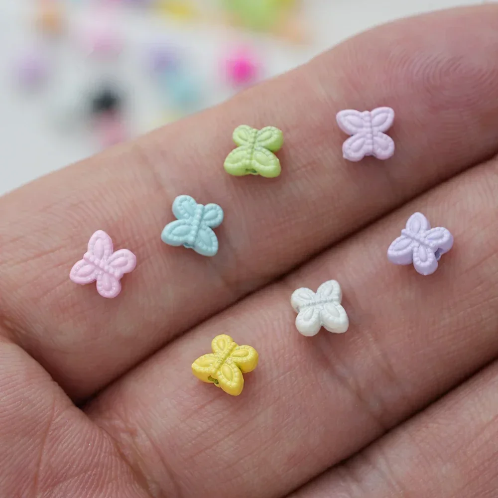 10pcs/Pack Alloy Colorful Cartoon Butterfly Holes Beads DIY Keychain Accessories Necklaces Bracelets Jewelry Making