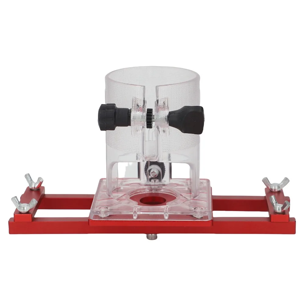 Aluminum Alloy Wood Trimmer Router Base Robust Construction Invisible Slotting Guide Compact Palm Router Base Red Color
