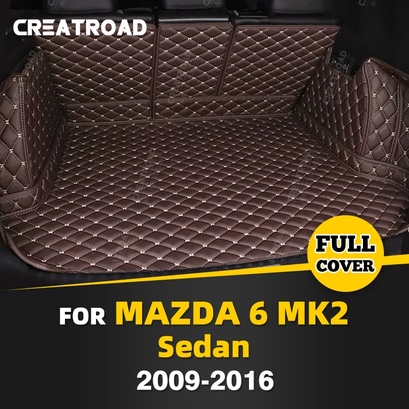 

Auto Full Coverage Trunk Mat For Mazda 6 MK2 Sedan 2009-2016 15 14 13 12 11 10 Car Boot Cover Pad Interior Protector Accessories