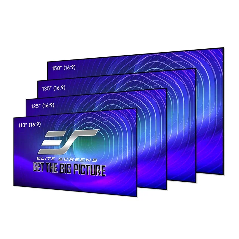 

110'' (CLR/ALR) Fixed Frame Edge Free Sound Transparent projector screen wall grey anti-light