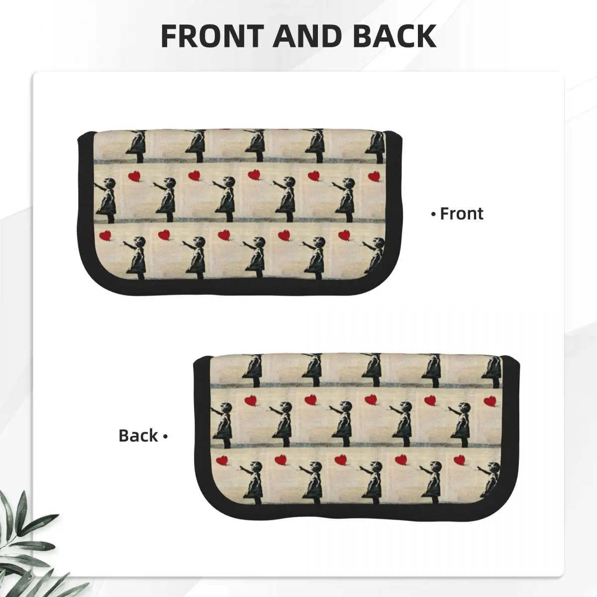 Banksy's Girl With A Red Balloon Pencil Cases for Students School Pen Box Pencil Bag Pencil Pouch Storage Stationery Supplies