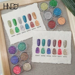 HNDO New 12 Color Reflective Sparkle Diamond Glitter Nail Powder for Party Disco Nail Art Manicure Decoration Colorful Dust