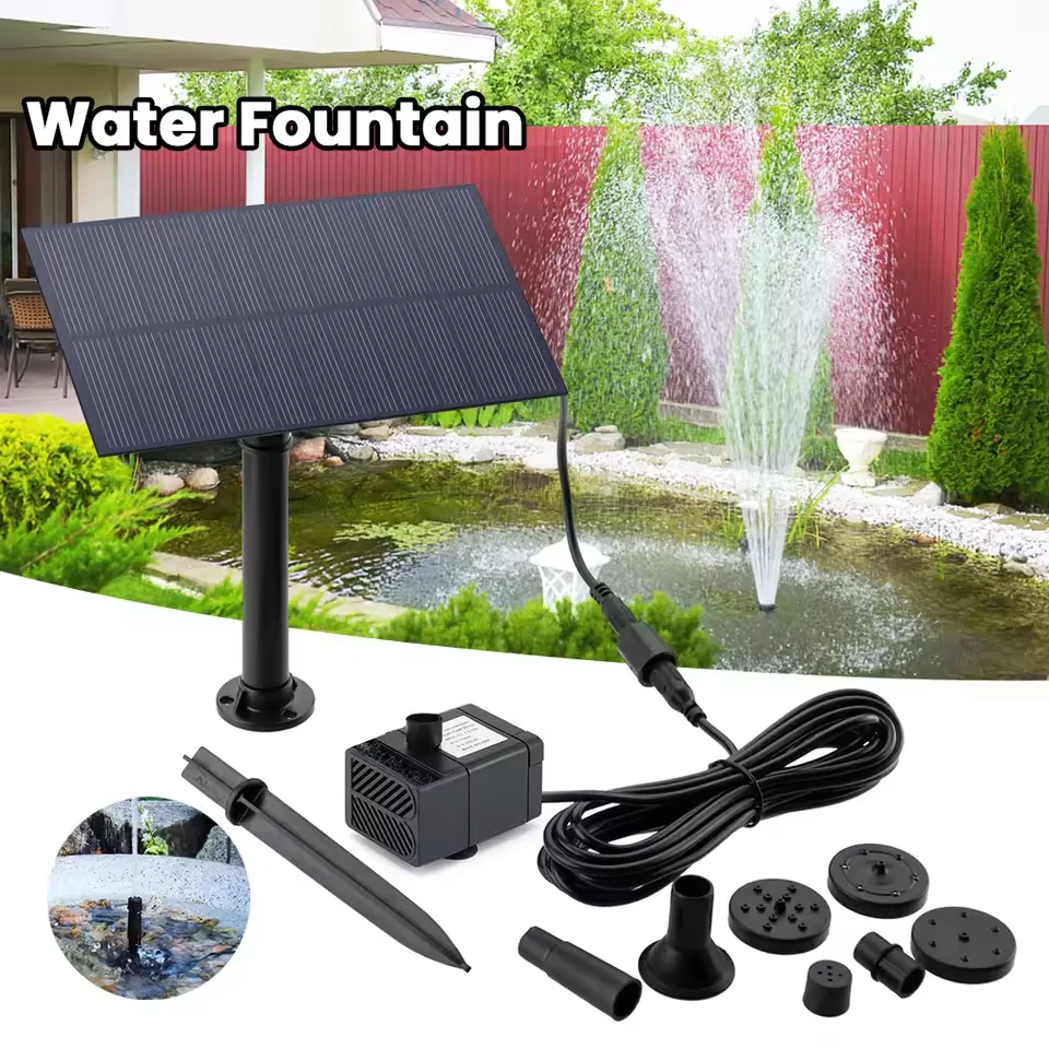5W 5V Water Fountain Garden Decoration with Stake Solar Panel Water Pump Watering System Energy Saving 180L/h Kits for Fish Tank