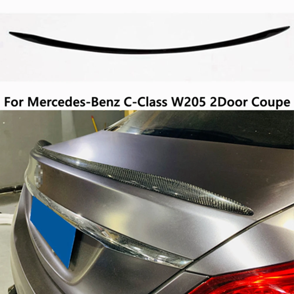 

For Mercedes-Benz C-Class C205 W205 2Door Coupe C63 Style Carbon Fiber Rear Spoiler Trunk Wing 2015-2023 FRP Forged carbon