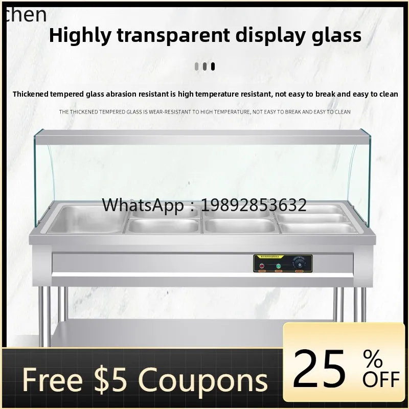 

glass cover heating restaurant fast food truck cooking soup pool constant temperature energy saving insulation sales table