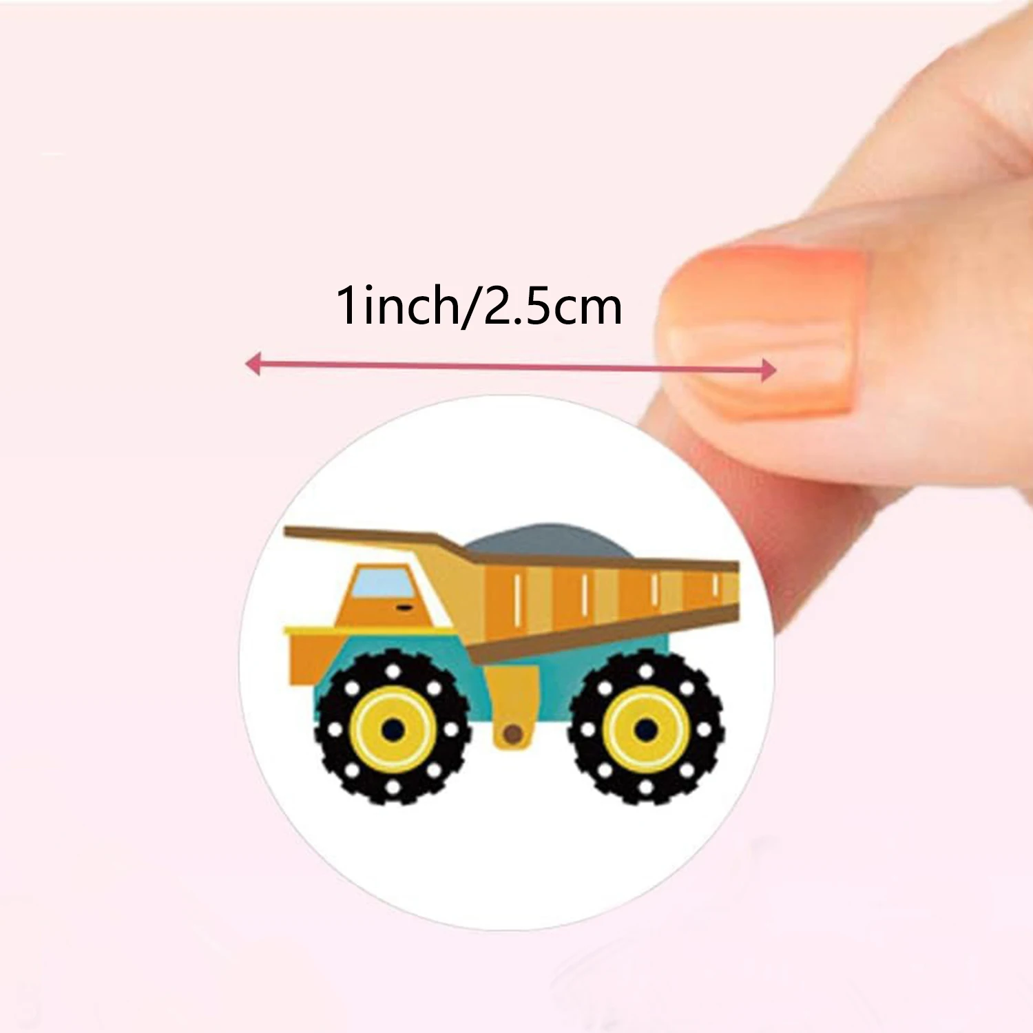 100-500pcs Reward Construction Vehicle Stickers School Students Child Teacher Cartoon Cute Encouraging Sticker Stationery