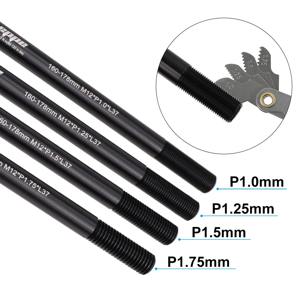 Rimorchio per bicicletta HEPPE Asse passante Rimorchio per carico Rimorchio per bambini Asse passante 160-178mm Asse per gancio di traino per rimorchio bici M12 P1.0/1.25/1.5/1.75