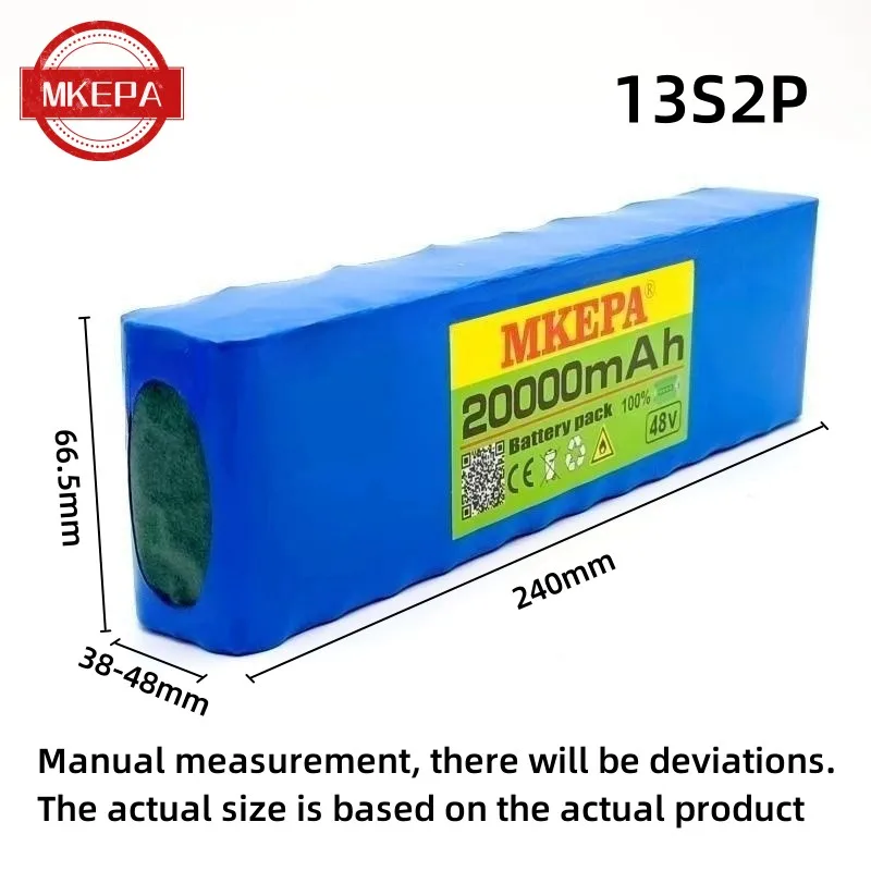 MKEPA Original Special offer For 48v 20000mAh 18650 Li-ion Battery Pack 13S2P Conversion Kit Bafang 30A fuse