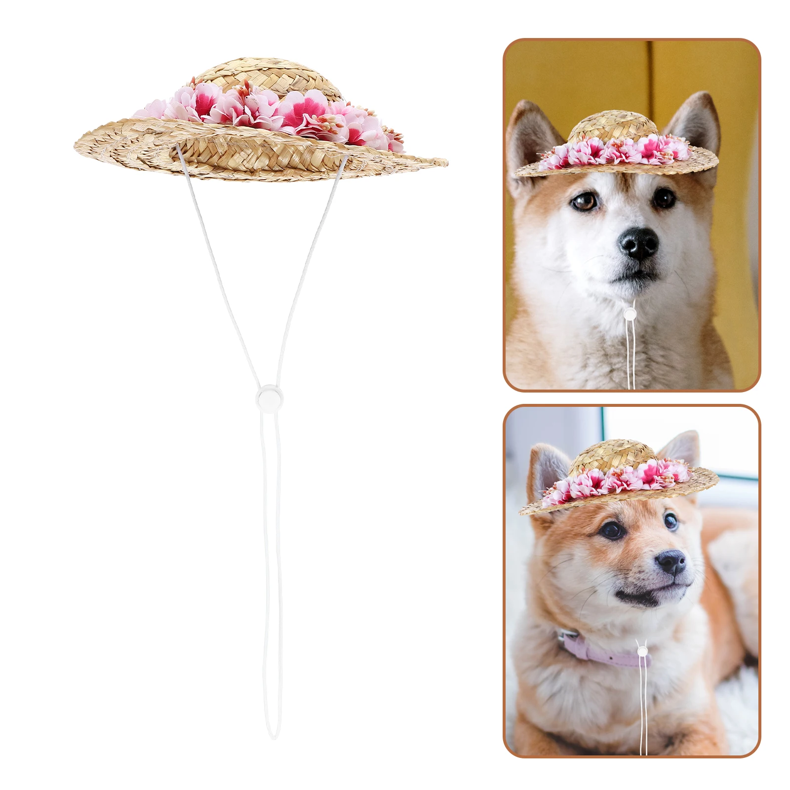 

Dog Straw Hat Fancy for Pet Hats Doggy Bucket Cute Large Dogs Miss Caps