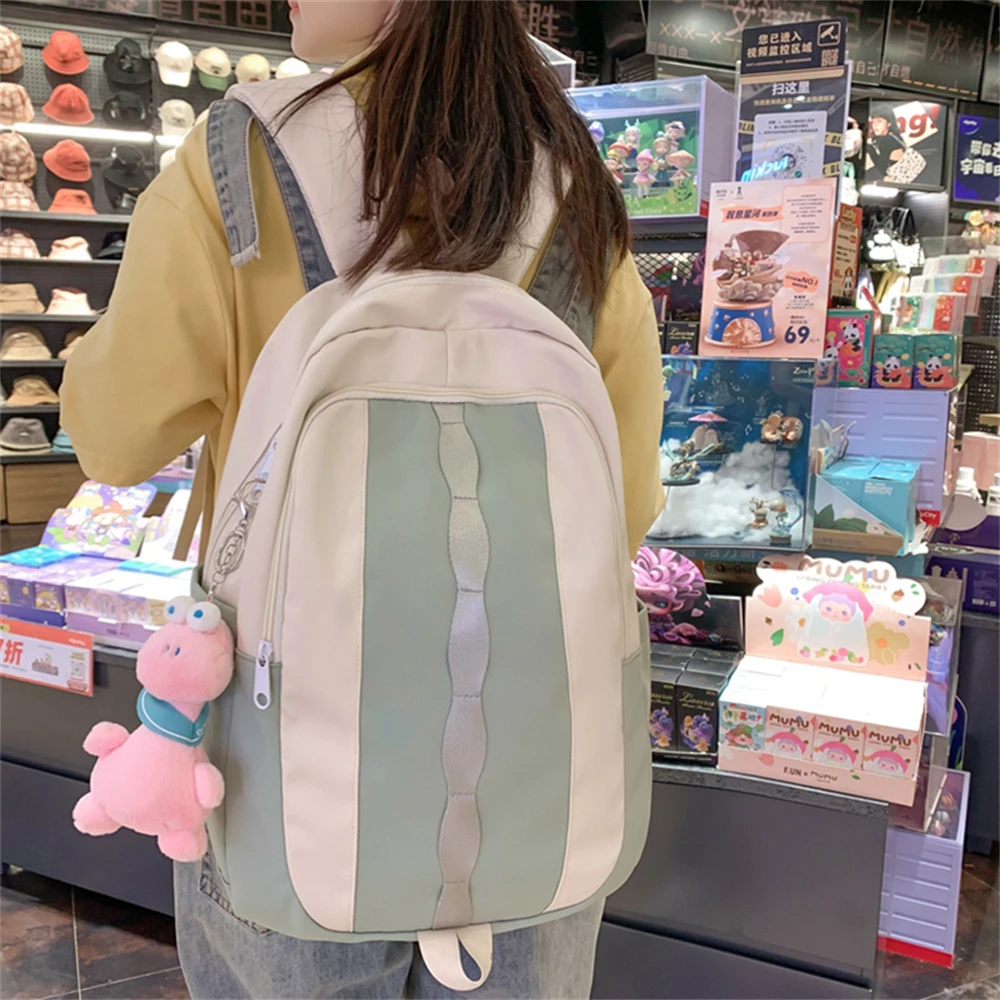 Mochilas de nailon de alta calidad con diseño de retales para mujer, mochila escolar de gran capacidad para estudiantes jóvenes, nuevas bolsas de viaje a la moda para mujer