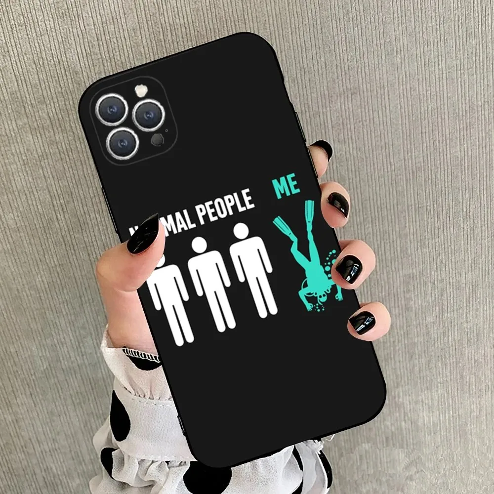 Scuba Diver Diving  Phone Case For iPhone 15,14,13,12,11,Plus,Pro Max,XS,X,XR,SE,Mini,8,7 Soft Silicone Black Cover