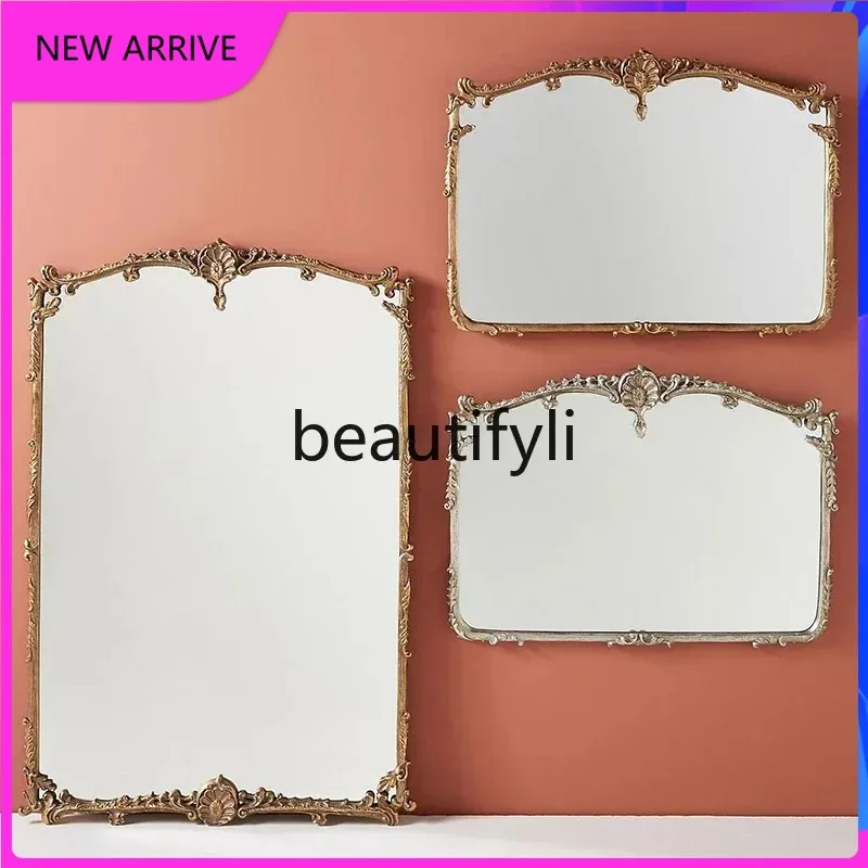 b573  French retro makeup mirror dresser home bathroom mirror smart big mirror