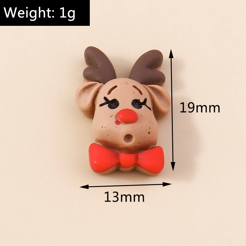 Leslie 10 Stück 22 x 19 mm niedliche Harz-Weihnachtskeks-Lebkuchenmann-Charms mit flacher Rückseite, Cabochon für DIY-Schmuckherstellung, Haarspangen – Detail 24