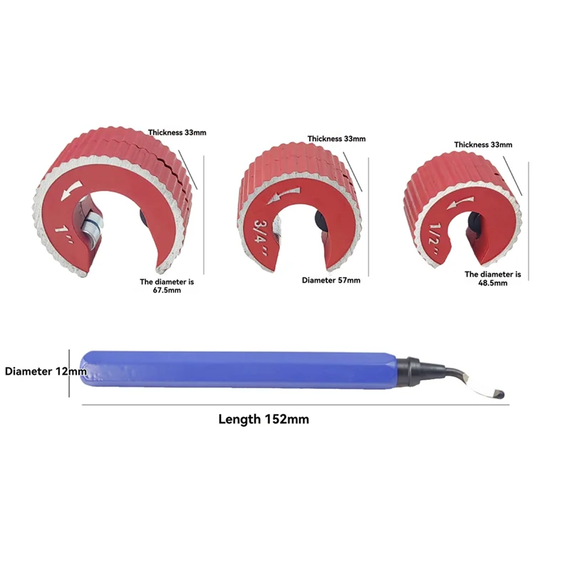 -A12R Set di tagliatubi per tubi in rame Coltello da taglio per taglierina circolare 1/2 Utensile per tagliare tubi in rame e alluminio