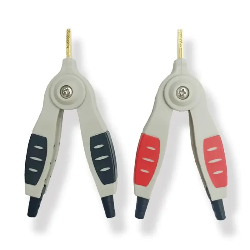 Kelvin Test Clips Insulated 5A Flat Crocodile Clip LCR Kelvin Copper Brass Clamp Cable Battery Metal Test Clips