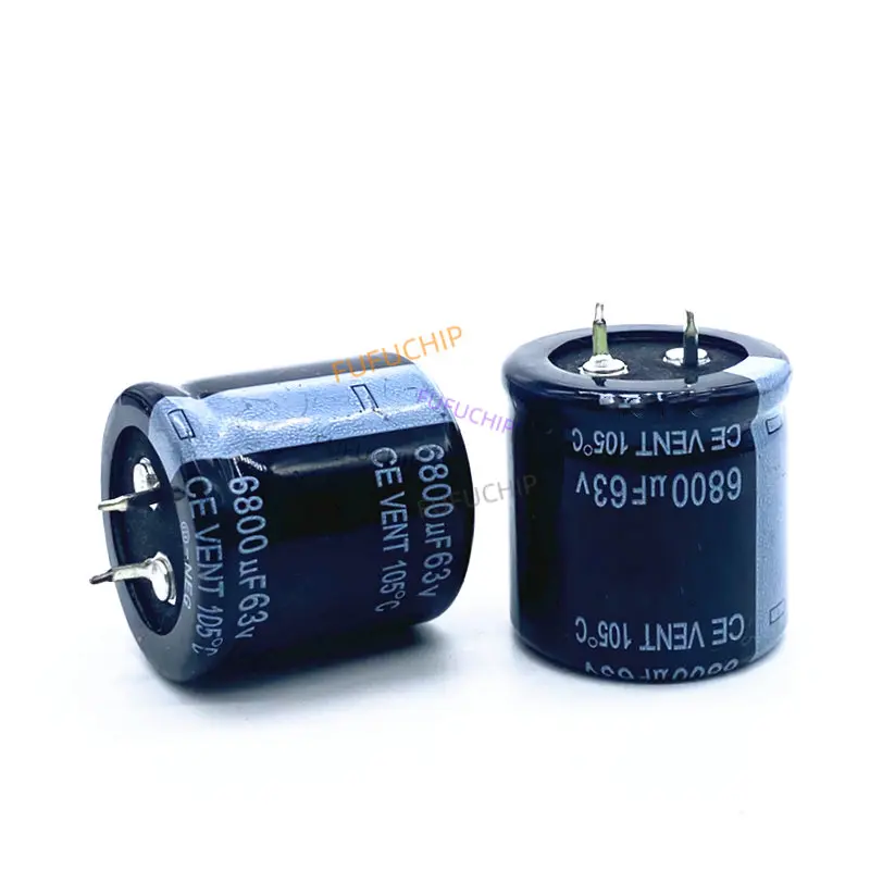 2 Chiếc Chất Lượng Tốt 63v6800uf Xuyên Tâm Nhúng Nhôm Tụ Điện Điện Phân 63V 6800Uf Dung Sai 20% Kích Thước 30X30 22x40mm20%