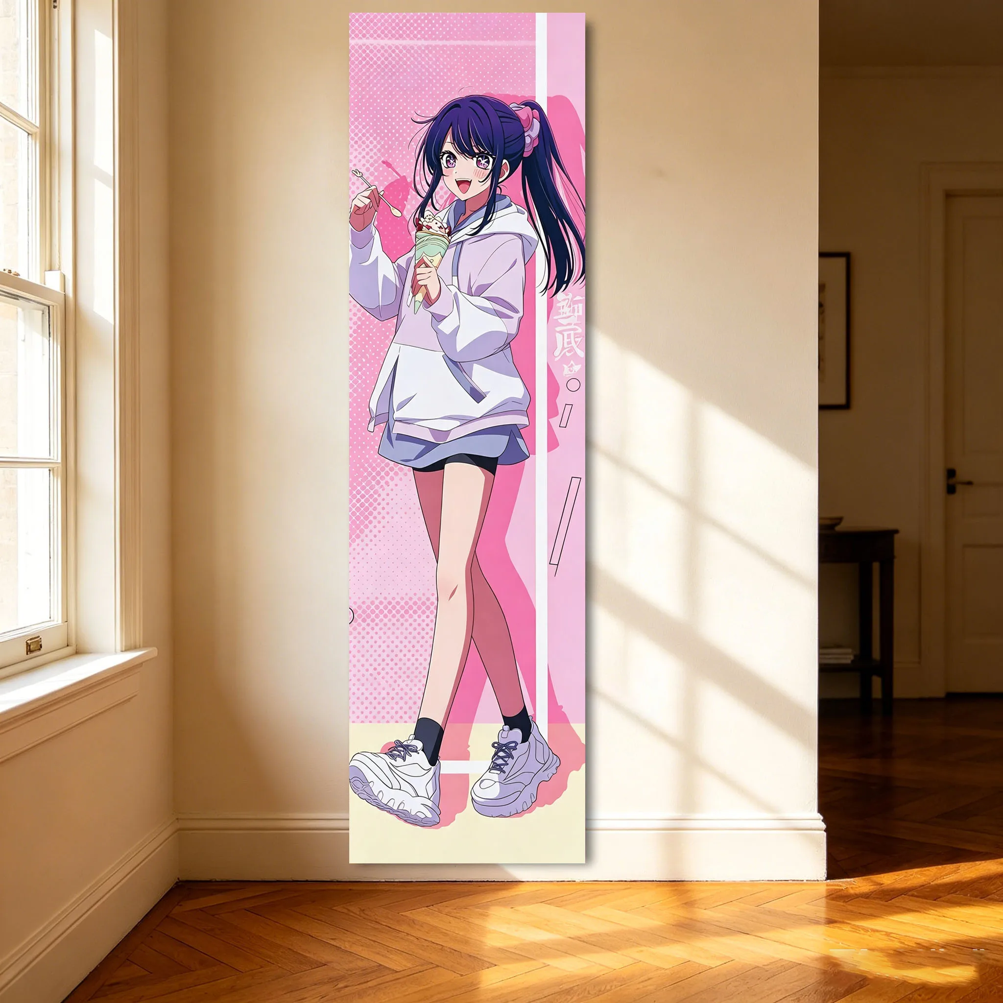 Ai H-Hoshino Anime Girl Long Tapestry B-Komachi Genius Idol Vertical Anime Wall Decoration for Otaku Bedroom House